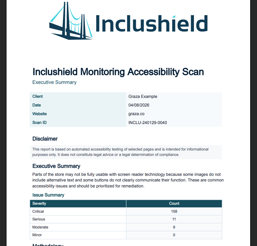 Sample Executive Summary Document Screenshot